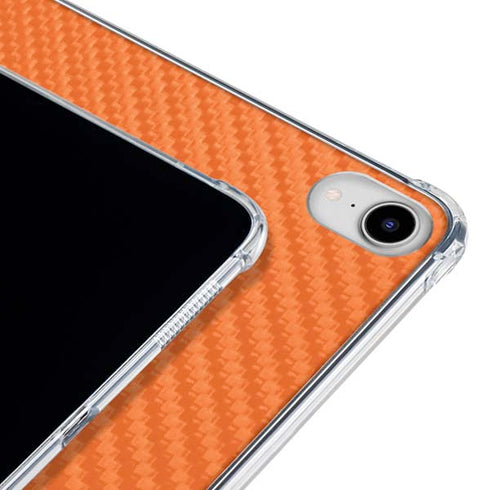 Orange Carbon Fiber Specialty Texture Material iPad 11th Gen (2025) Clear Case