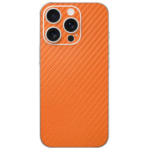Orange Carbon Fiber Specialty Texture Material iPhone 16 Pro Skin