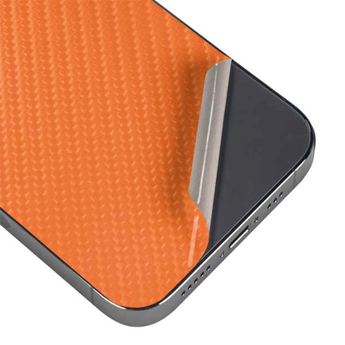 Orange Carbon Fiber Specialty Texture Material iPhone 16 Pro Skin