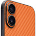 Orange Carbon Fiber Specialty Texture Material iPhone 16 Skin