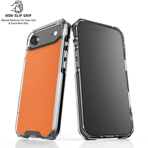 Orange Carbon Fiber Specialty Texture Material iPhone 17 Air Clear Case