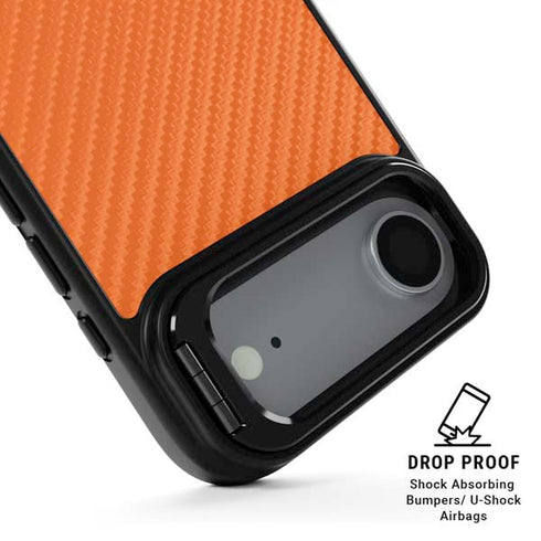 Orange Carbon Fiber Specialty Texture Material iPhone 17 Air Kickstand Case