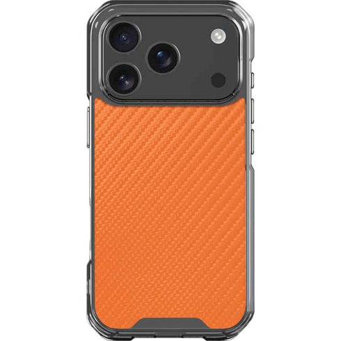 Orange Carbon Fiber Specialty Texture Material iPhone 17 Pro Clear Case