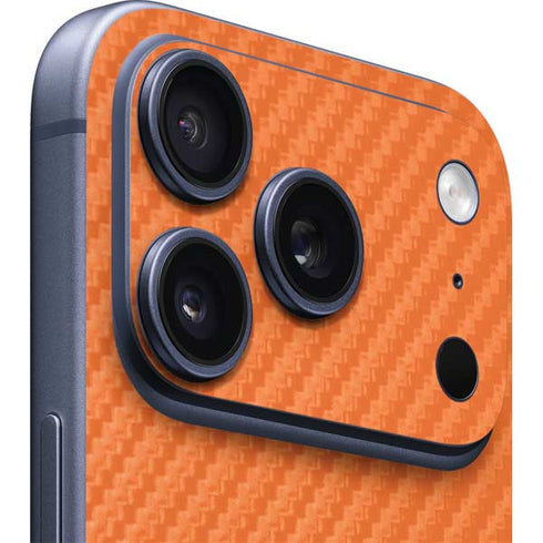 Orange Carbon Fiber Specialty Texture Material iPhone 17 Pro Max Skin