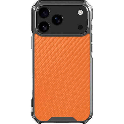 Orange Carbon Fiber Specialty Texture Material iPhone 18 Pro Max Clear Case