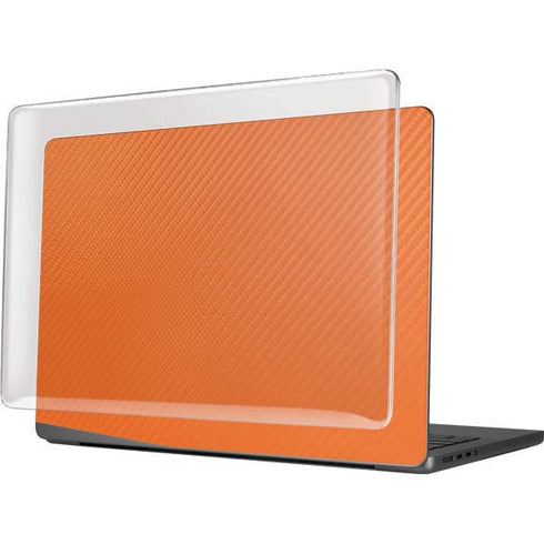 Orange Carbon Fiber Specialty Texture Material MacBook Pro 14in (2021-24) Case plus Skin