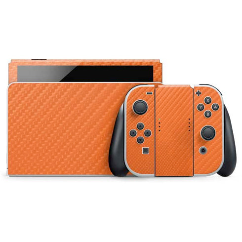 Orange Carbon Fiber Specialty Texture Material Nintendo Skins