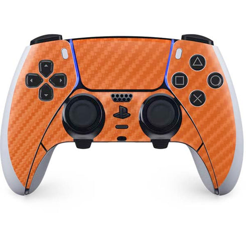 Orange Carbon Fiber Specialty Material PS5 DualSense Edge Pro Controller Skin
