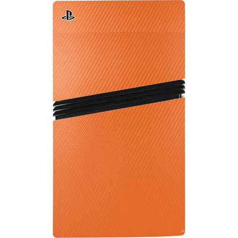 Orange Carbon Fiber Specialty Texture Material PS5 Pro Console Skin