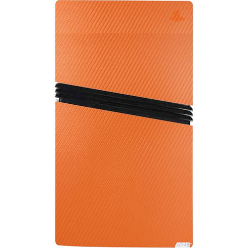 Orange Carbon Fiber Specialty Texture Material PS5 Pro Console Skin