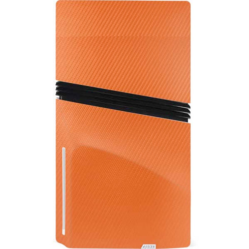 Orange Carbon Fiber Specialty Texture Material PS5 Pro Disk Console Skin