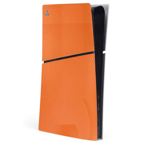 Orange Carbon Fiber Specialty Material PS5 Slim Digital Edition Console Skin