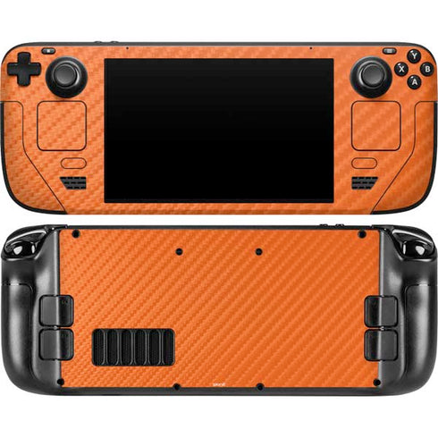 Orange Carbon Fiber Specialty Texture Material Steam Deck Handheld Gaming Computer OLED Skin