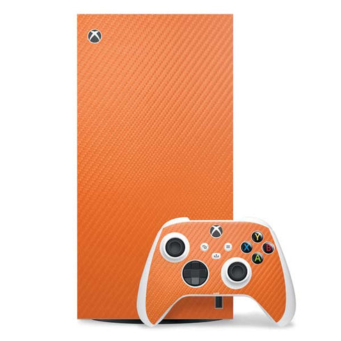 Orange Carbon Fiber Specialty Texture Material Xbox Series X Skins