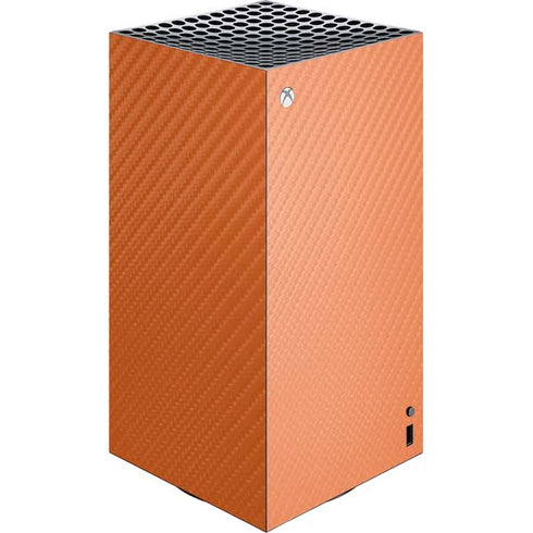 Orange Carbon Fiber Specialty Texture Material XBox Series X Digital Edition Console Skin