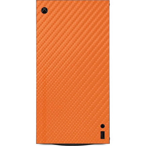 Orange Carbon Fiber Specialty Texture Material XBox Series X Digital Edition Console Skin