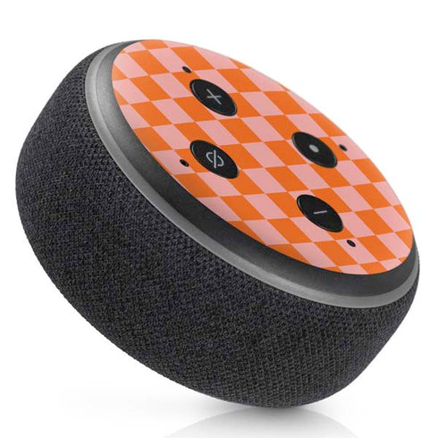 Orange Checkered Amazon Echo Dot Skin