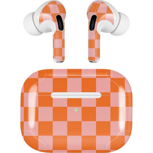 Orange Checkered Apple AirPods Pro Skin