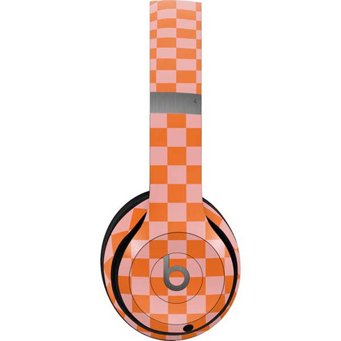 Orange Checkered Beats Solo 4 Wireless Headphones Skin