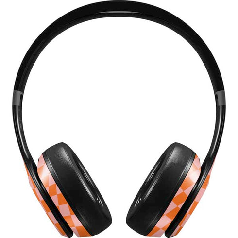 Orange Checkered Beats Solo 4 Wireless Headphones Skin