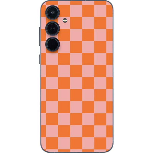 Orange Checkered Galaxy A35 5G Skin
