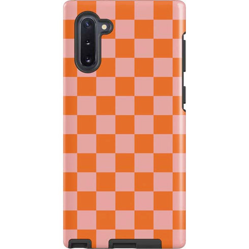 Orange Checkered Galaxy Cases