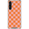 Orange Checkered Galaxy S24 FE Clear Case