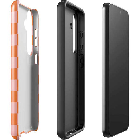 Orange Checkered Galaxy S25 Impact Case