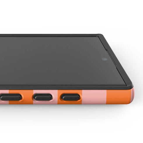 Orange Checkered Galaxy S25 Ultra Impact Case