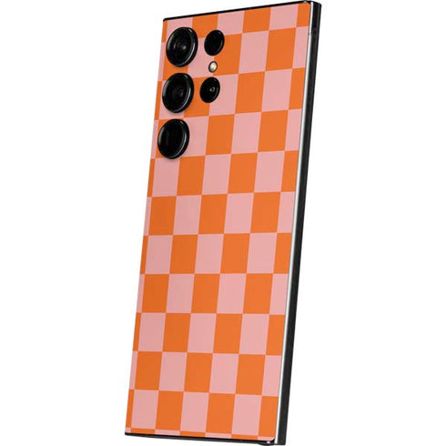 Orange Checkered Galaxy S24 Ultra Skin