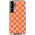 Orange Checkered Galaxy S26 Clear Case