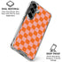 Orange Checkered Galaxy S26 Clear Case