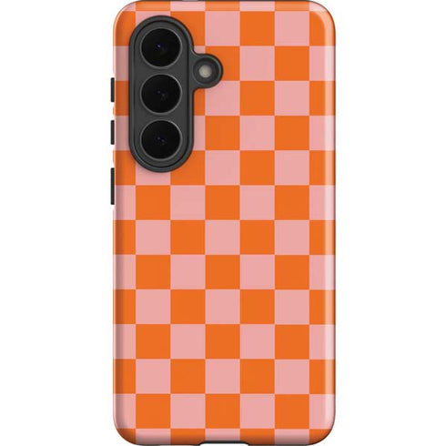 Orange Checkered Galaxy S26 Impact Case