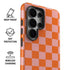 Orange Checkered Galaxy S26 Ultra Impact Case