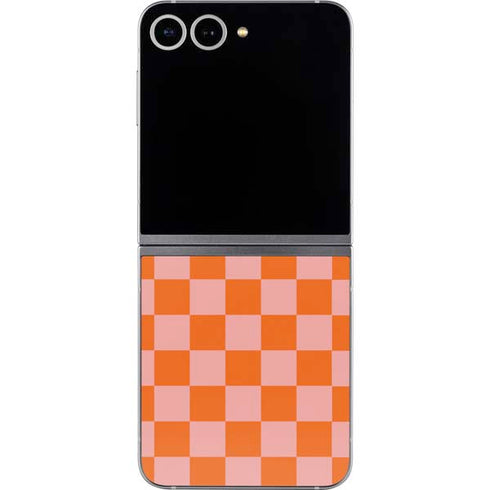 Orange Checkered Galaxy Z Flip6 Skin