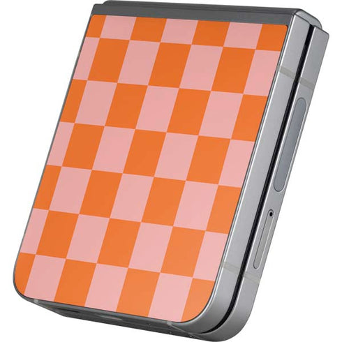Orange Checkered Galaxy Z Flip6 Skin
