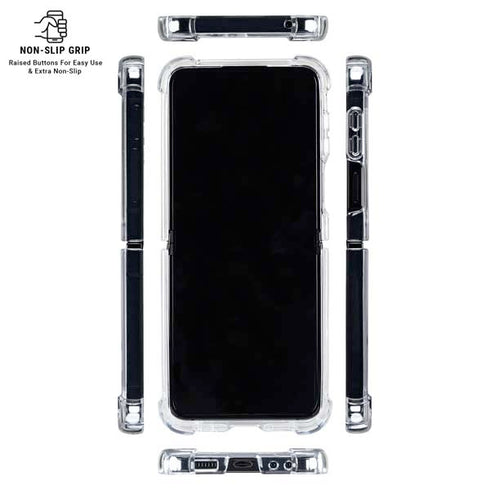 Orange Checkered Galaxy Z Flip6 Clear Case