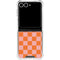 Orange Checkered Galaxy Z Flip7 Clear Case