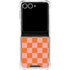 Orange Checkered Galaxy Z Flip7 Clear Case