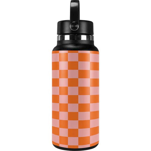 Orange Checkered Hydro Flask 32oz Wide Mouth Skin