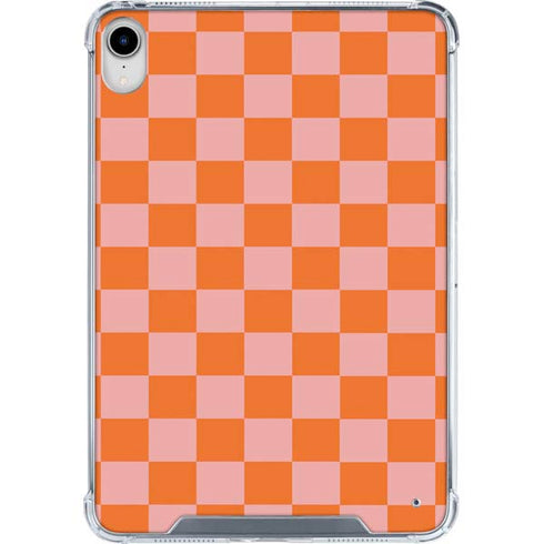 Orange Checkered iPad 11th Gen (2025) Clear Case
