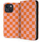 Orange Checkered iPhone 15 Plus Folio Case