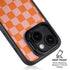 Orange Checkered iPhone 15 Plus Kickstand Case