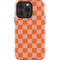 Orange Checkered iPhone 15 Pro Impact Case