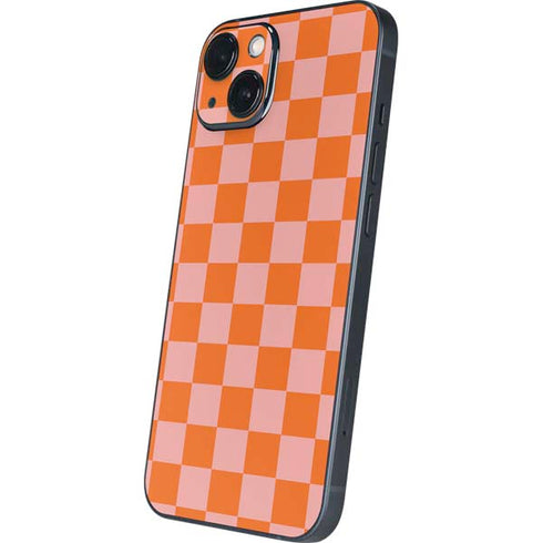 Orange Checkered iPhone 15 Skin