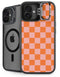 Orange Checkered iPhone 16 Plus Kickstand Case