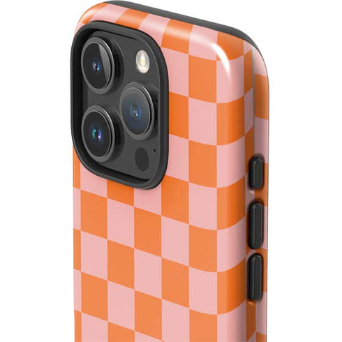 Orange Checkered iPhone 16 Pro Max Impact Case