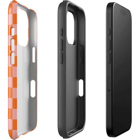 Orange Checkered iPhone 16 Pro Max Impact Case