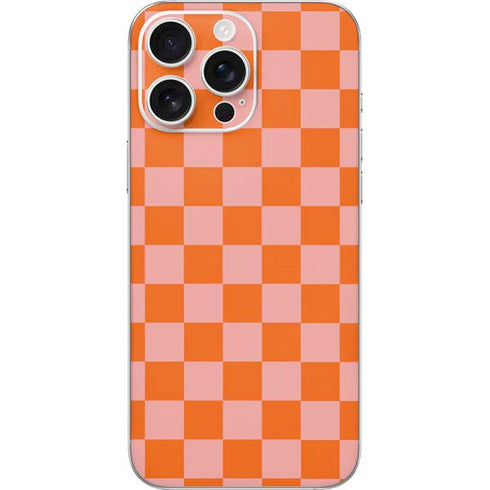 Orange Checkered iPhone 16 Pro Max Skin