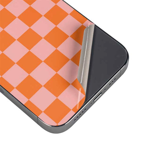 Orange Checkered iPhone 16 Pro Skin